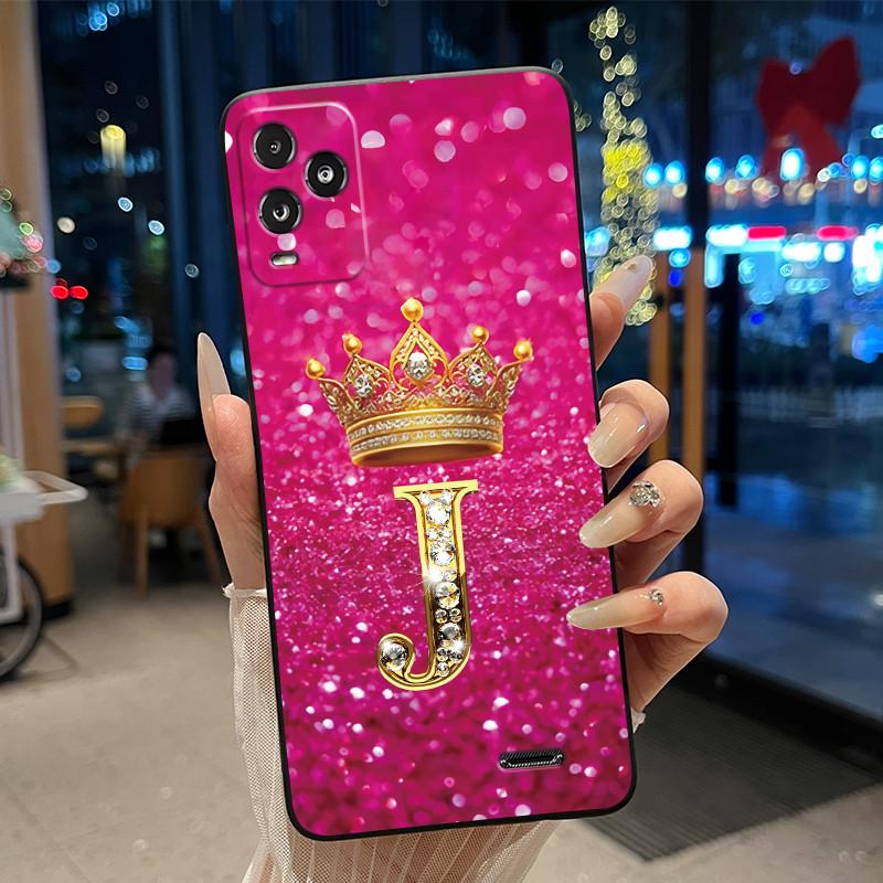Crown Initial Letter Black Case For BLU View 5 Pro Protective Soft Silicone Shockproof Casing For BLU View 5 Pro Back Cover