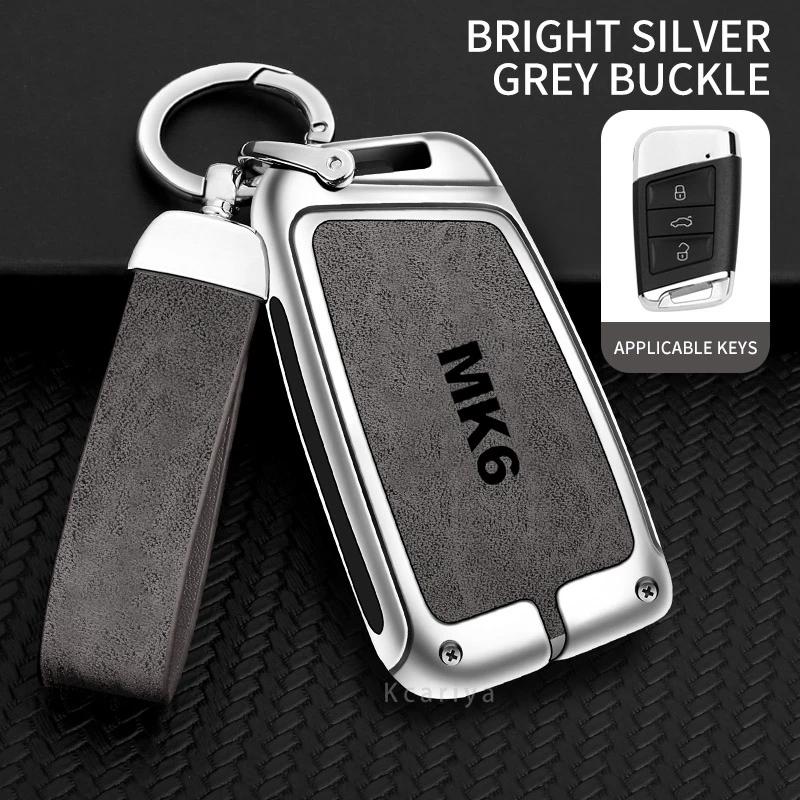 Auto TPU Zinc Alloy Key Case Bag For VW Volkswagen GOLF 6 MK6 Car Key Chain Car Metal Key Shell Interior Decoration Accessories