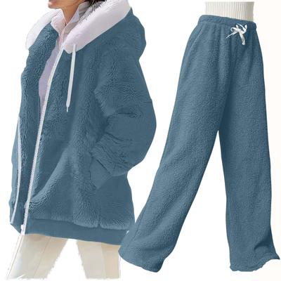 Женский модный однотонный топ с длинным рукавом и брюки, повседневный комплект