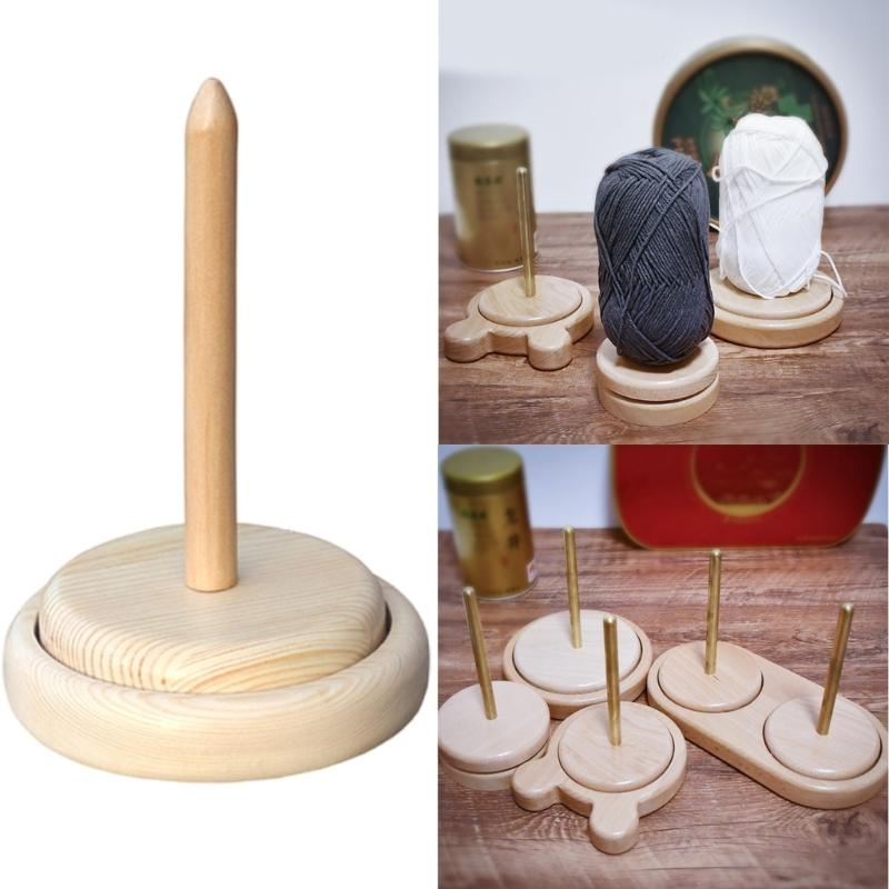 Rotating Wood Yarn Holder for Knitting and Crocheting Project Light Weight Portable Wood Yarn Dispenser Yarn Spool Stand