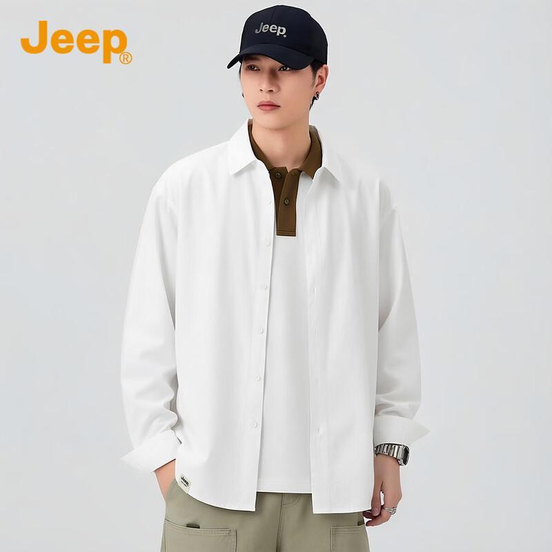 JEEP Men's American Style 100% Cotton Long-Sleeve Shirt