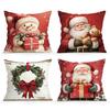 Домашний декор Рождественские наволочки с Сантой и снеговиком Наволочка с узором Подходит для дивана, спальни, автомобиля