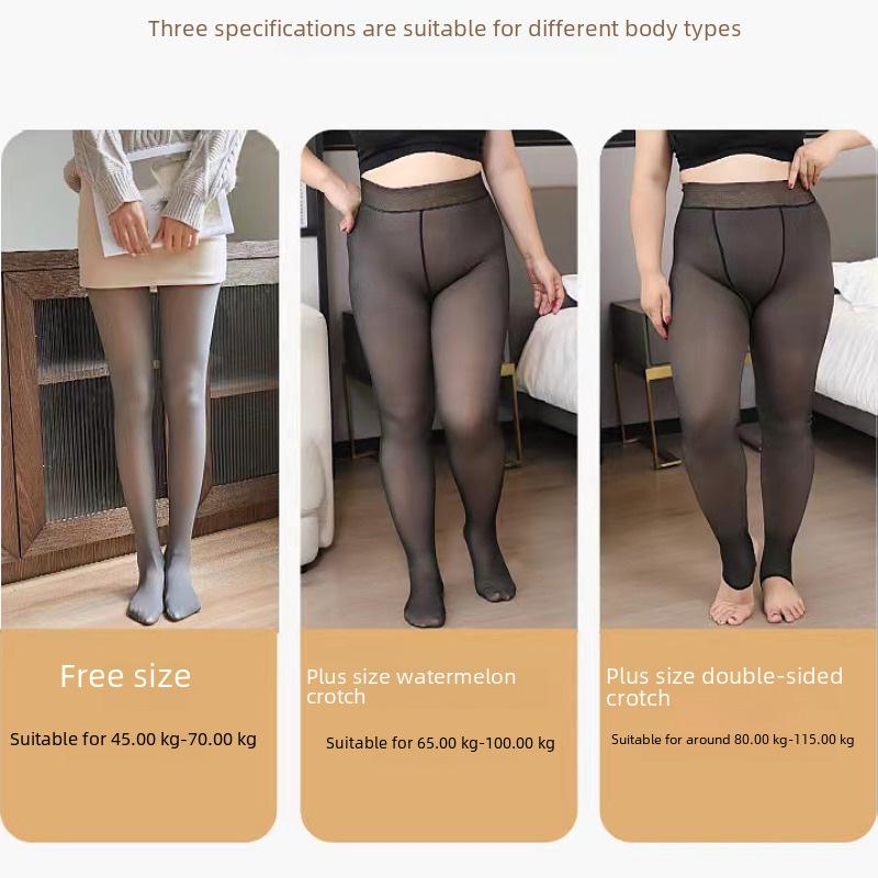 Женские прозрачные леггинсы с бархатной подкладкой - Плотные, Теплые, Очень большие, Идеально подходят для осени/зимы.