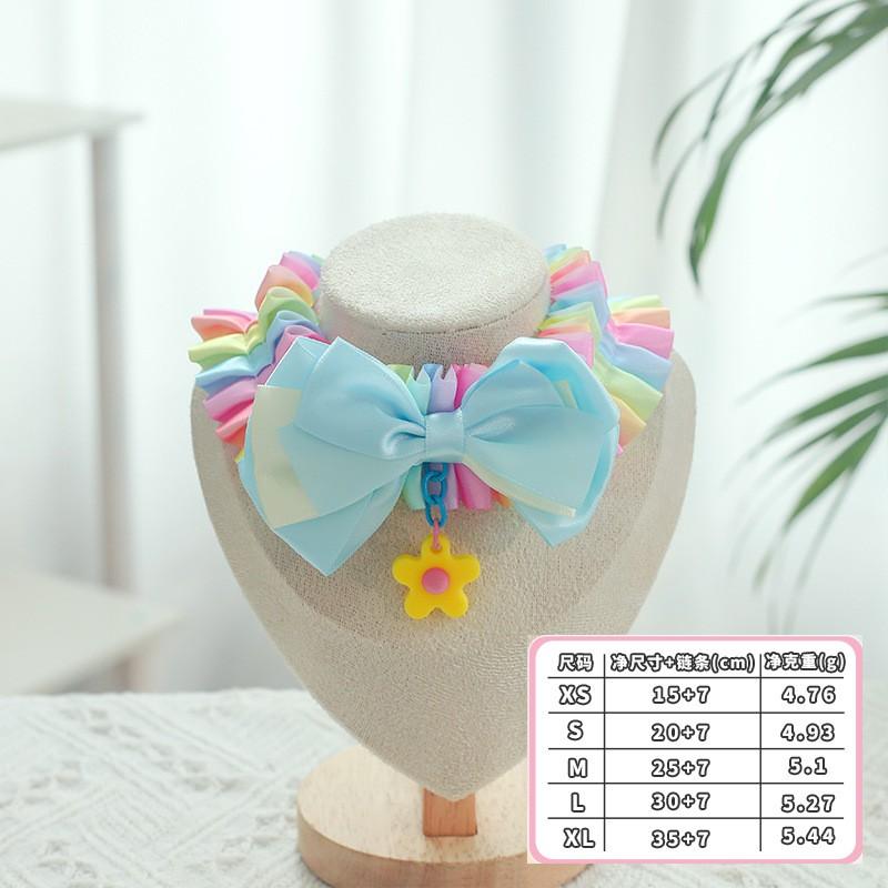 Princess Style Pet Collar Cute Cat Dog Necklace Adjustable Size Small Medium Large Pets