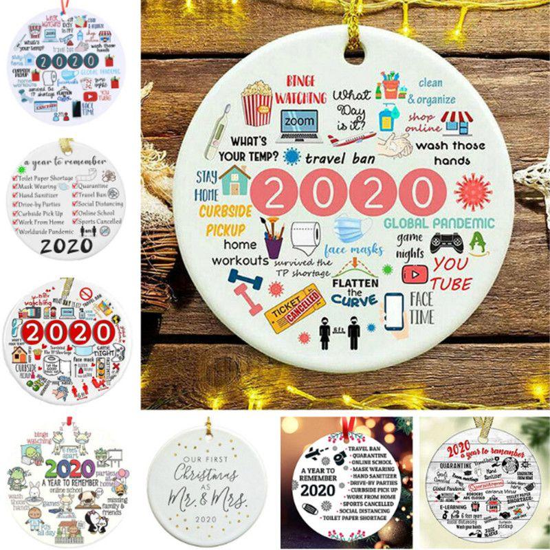 Высококачественное украшение «Карантин 2020» круглой формы, акриловый декор для рождественской елки