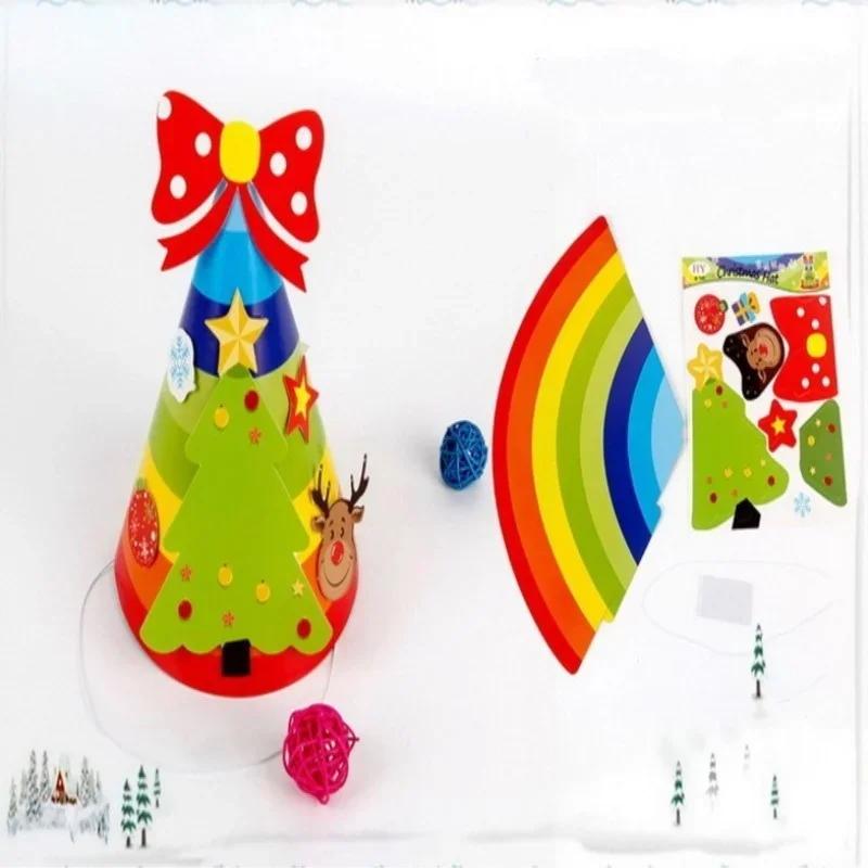 2025 2-pack New Christmas Hats Childrens Paper Decorative Hats DIY Party Christmas Hats Christmas Paper Hats With Random Colors