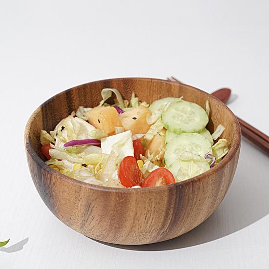 Круглый Салатник Бесплатная Миска БФА Многоцелевой Большая Вместимость Фруктовый Салат Деревянная Сервировочная Миска