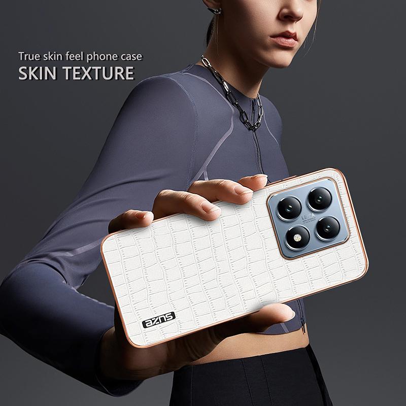 Чехол из искусственной кожи с крокодиловым узором для Xiaomi Mi 14T Pro 14T, противоударный, с мягким покрытием, с рамкой-бампером, с 3D-текстурой