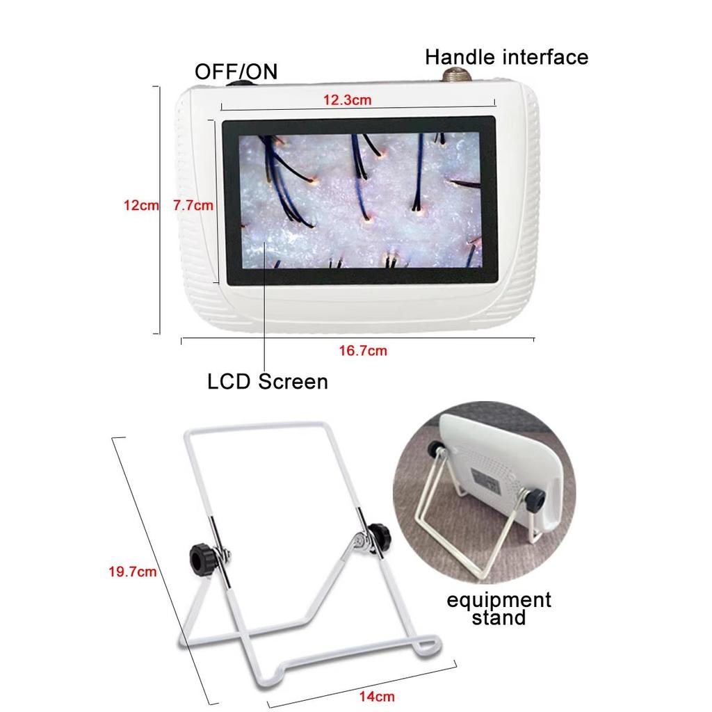 5 Inch Rechargeable LCD Skin Analysis Scanner NEW 50X/200X HD Digital Microscope Hair Follicle Detector Scalp Diagnostic Machine