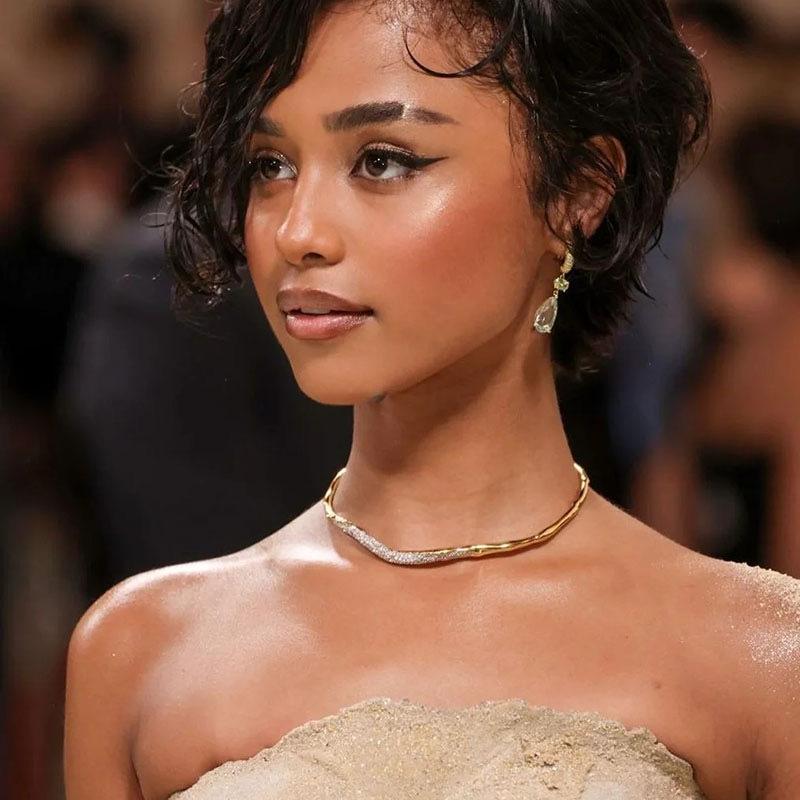 Tooxika Простой Личность Легкая Роскошь Темперамент Металл Неправильной Формы Лава Вспышка Бриллиант Воротник Чокер Ожерелье