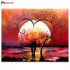 HUACAN Алмазная вышивка Пейзаж Diy Алмазная картина Закат Diy Полный круглый Мозаика