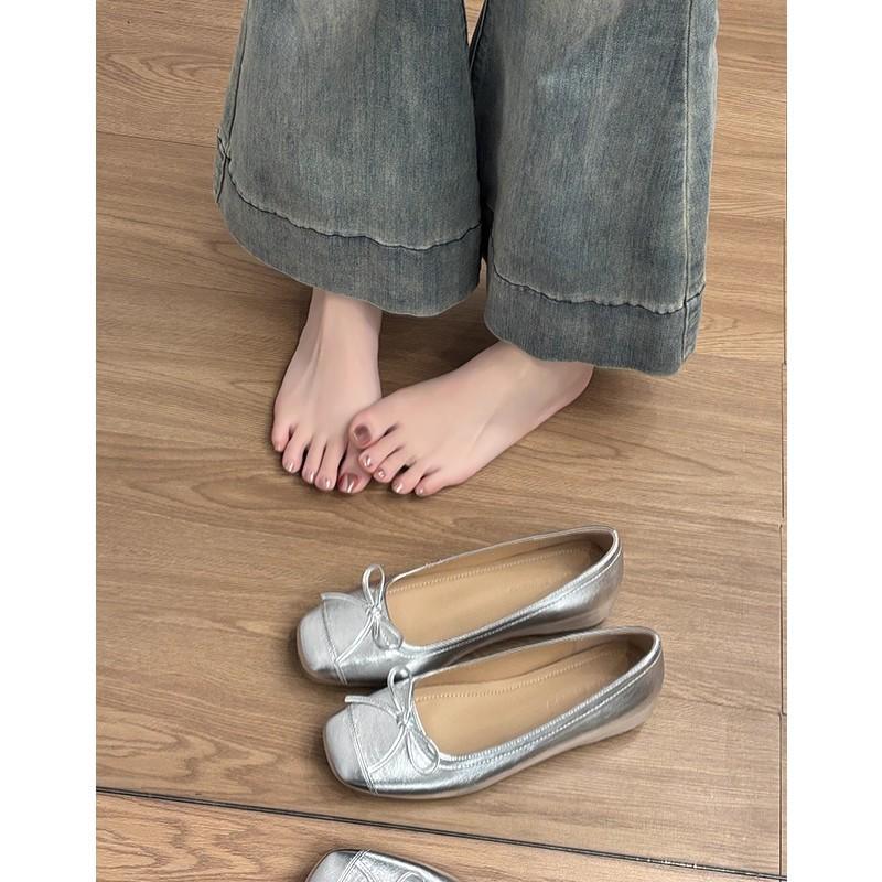 Версия из овчины~ кожаные маленькие туфли Мэри Джейн с внутренней высотой, женские французские ретро туфли-балетки с бантом, одинарные туфли