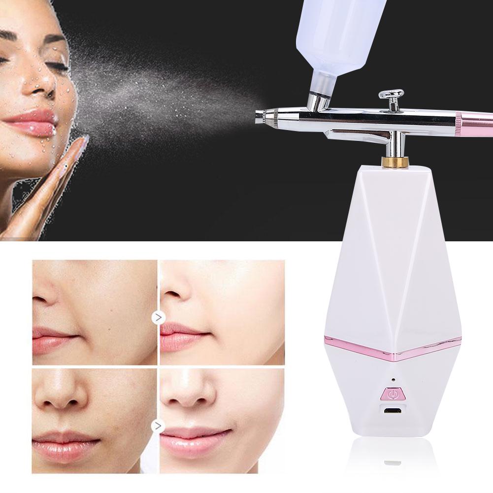 Аэрограф Спрей для макияжа Портативный кислородный распылитель Увлажняющий аэрограф для лица Белый