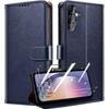 Защитный чехол - BOOLING - для Samsung Galaxy A25 5G - Искусственная кожа - Темно-синий - Ударопрочный