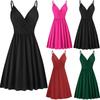Summer V-neck Casual Sleeveless Dress Mid-length Beach Dress