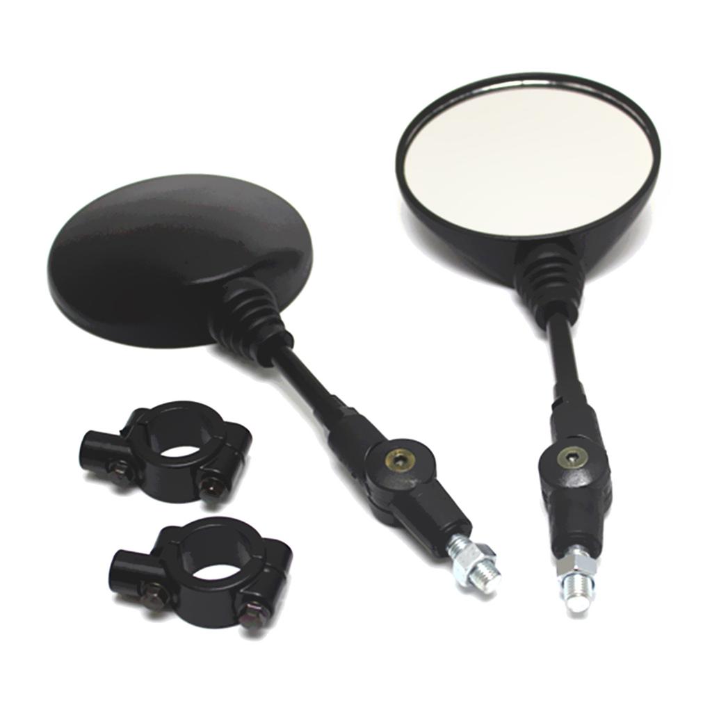 1 Pair Universal Motorcycle Scooter Aluminum Alloy Handlebar Collapsible Round Shape Rearview Side Mirror Base Modified