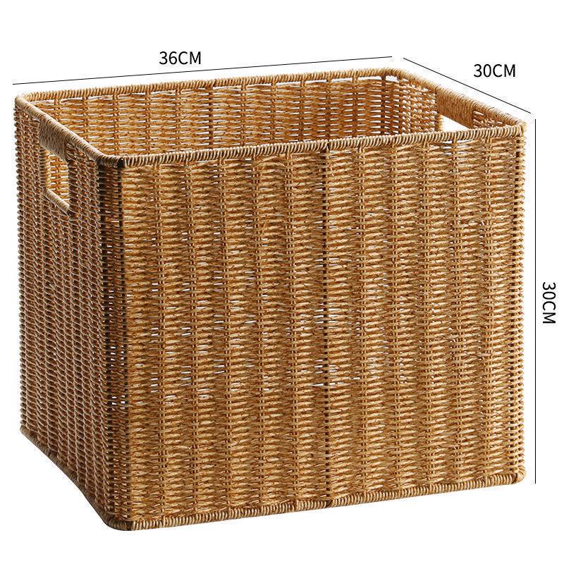 Плетеная коробка для хранения: Универсальная корзина для организации книг, журналов, закусок, игрушек и многого другого в гостиной или кабинете.