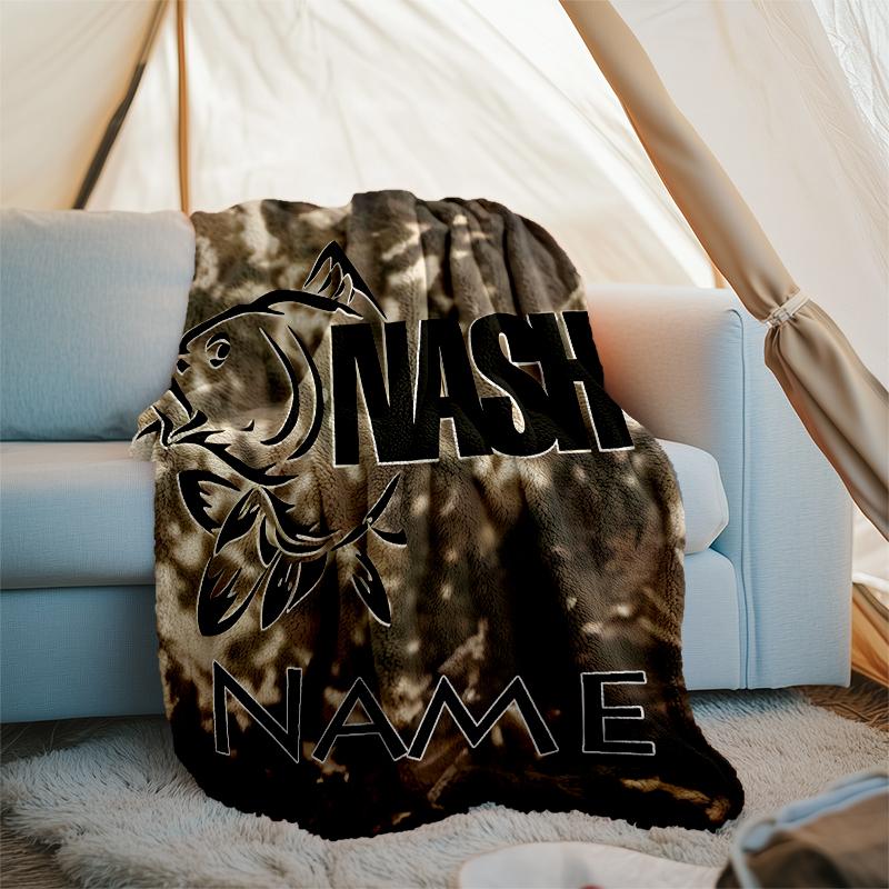 Personalized Custom Name Blanket - Nash logo Print Design,Blanket for Sofa,Bed,Travel,Camping - Soft and Warm, Great Gift