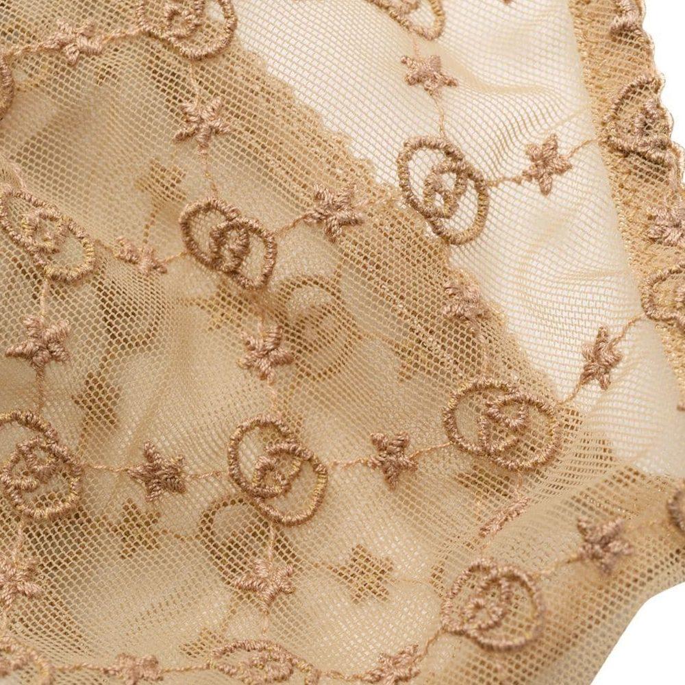 Gucci Тюлевый комплект нижнего белья с вышивкой Звезды Gg 695771-XUAEB-6851