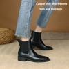 Women's Short Boots British Style Thick Heels Thick Sole Thin Spring and Autumn Single Boots