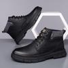 Ботинки Martin 2024, зимние бархатные теплые зимние ботинки, мужские ботинки, нескользящие высокие мужские туфли из хлопка