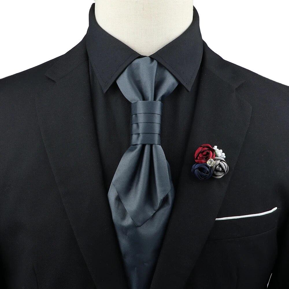 Мужской, Галстук с пейсли, Набор брошей для галстука, Красный, Черный, Регулируемый галстук, Роскошный, Смокинг, Свадьба жениха,