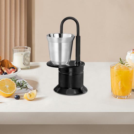 Single Tube Moka Pot 1 Cup 50ML Italian Coffee Maker Portable Coffee Brewer for Outdoor Parties Travel Camping