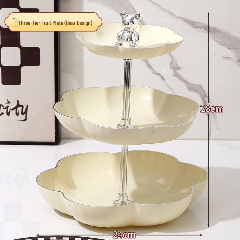 Роскошная многоярусная тарелка для подачи закусок и фруктов для декора гостиной или кофейного столика