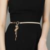 Gold Round Metal Chain Belt For Women Elegant High Waist Female Long Belts Dress Jeans Decorative Chain Straps Waistband