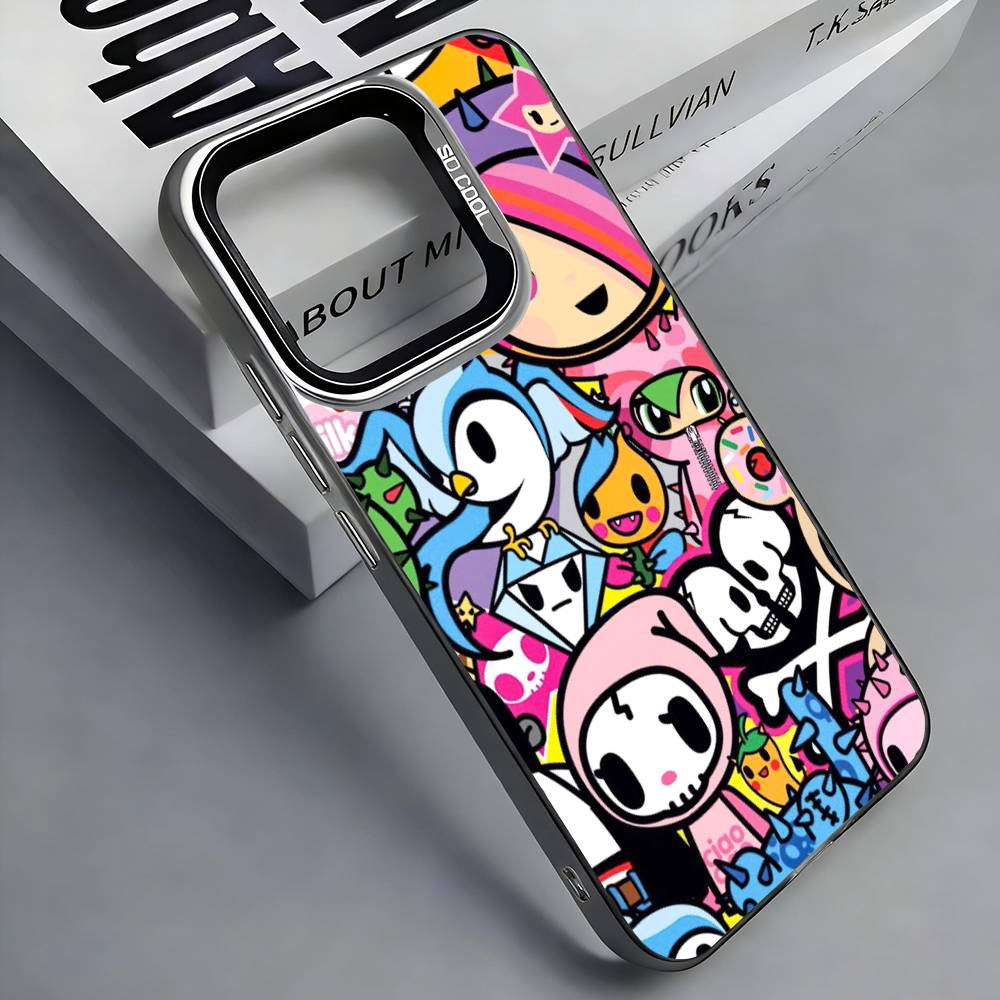 Япония Чехол для телефона Tokidoki для iPhone 17,16,15,14,13,12,11 Plus,Pro Max, Цветной серебристый чехол для телефона