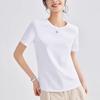 Women's Double-Sided Mercerized Cotton Slimming T-Shirt: Cool, Breathable, Plus Size, Regular Shoulder, Round Neck, Short Sleeve, Summer Wear.