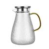 Чайник для холодной воды Высокоборосиликатный чайник с молотковым узором Большой емкости Стеклянный чайник для сока и холодной воды с ручкой, Прозрачный кувшин