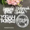 Happy Birthday Cutting Dies Metal Stencil DIY Scrapbooking Album Paper Card Embossing Craft Art Greeting Letter Word