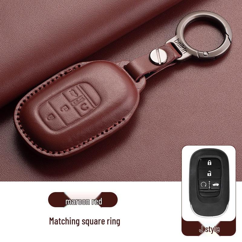 Stylish Key Cover for Eleventh Gen Civic, New CR-V, Accord, XR-V, Crown, HR-V, Xingge, and Haoying - Brown