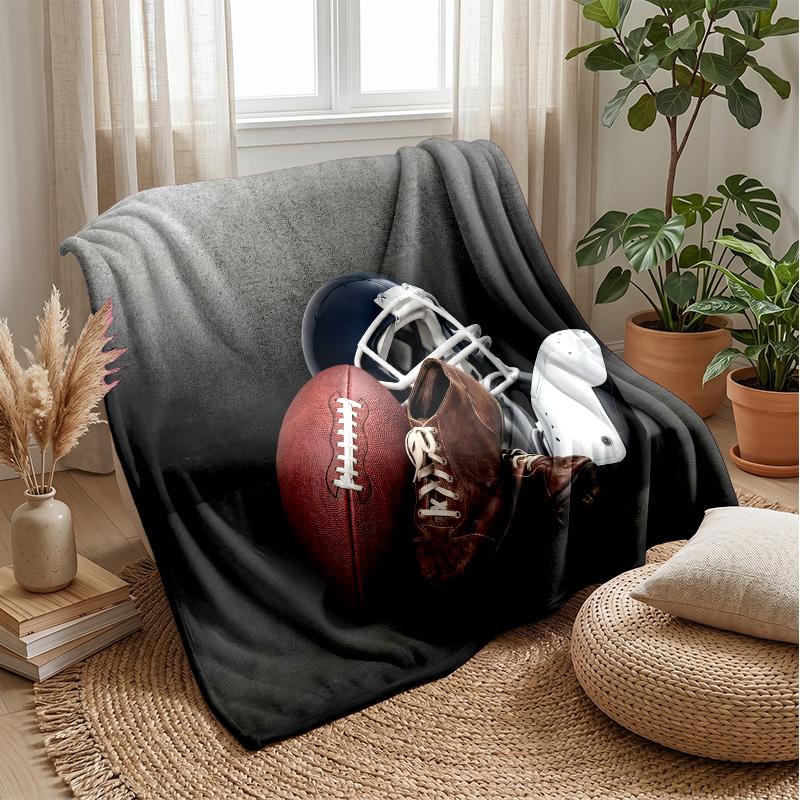 Football Crown Glory Theme blanket Lightweight Warm Flannel Blanket Decorative Throw Blanket for Home Decoration