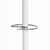 White metal standing coat rack for the hallway with an umbrella holder