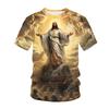 Men's Christ Jesus 3D Printed T-shirt, Faith Fashion Street Clothing, Harajuku, Casual, Oversized, Summer Top
