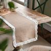 Jute Burlap Table Runner Woven Texture Macrame Table Runner Farmhouse Table Runner  Family Dinners