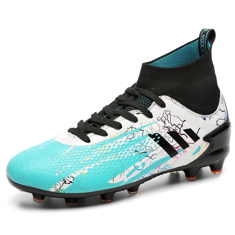 Новые бутсы с высоким верхом, мужские AG длинные шипы искусственный газон TF шиповки для тренировок детские мужские и женские кроссовки