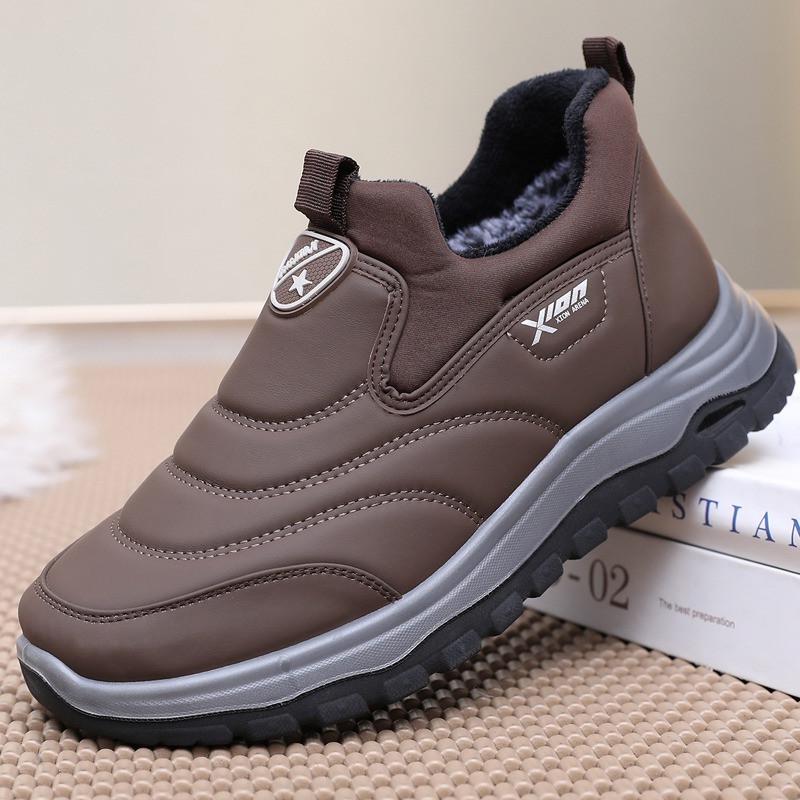 Мужские зимние повседневные туфли из бархата «Старый Пекин» на нескользящей подошве с подкладкой для пожилых