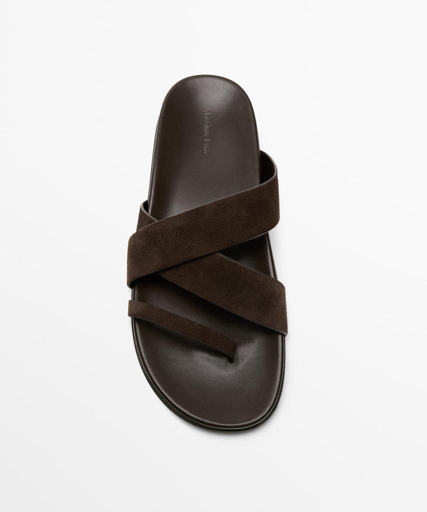 Кожаные сандалии на ремешках Massimo Dutti