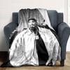 1 шт. Плед в стиле Hip Hop 2Pac, Мягкий, Легкий, Для всех сезонов, Многоцелевой плед для дивана, кровати, офиса и пикников, Французский стиль с культовыми обложками альбомов и цитатами