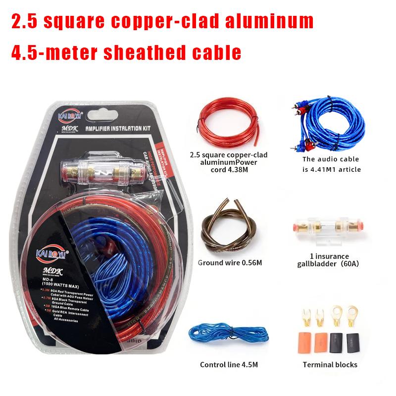 10GA Car Audio Speakers Wiring Kit Subwoofer Amplifier 1500W Installation Wire 60A Fuse Holder Cable Vehicle Modification Parts