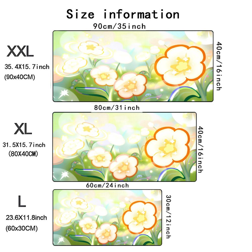 Cartoon Flowers Mouse Pad Large Computer Office Game Table Mats XXL Rubber Anti-slip Gaming Keyboard Mousepads Long Desk Pads