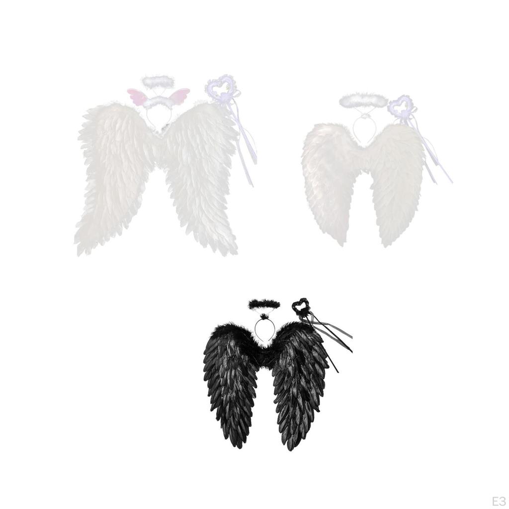 Костюм ангела с крыльями и нимбом и эластичными лямками