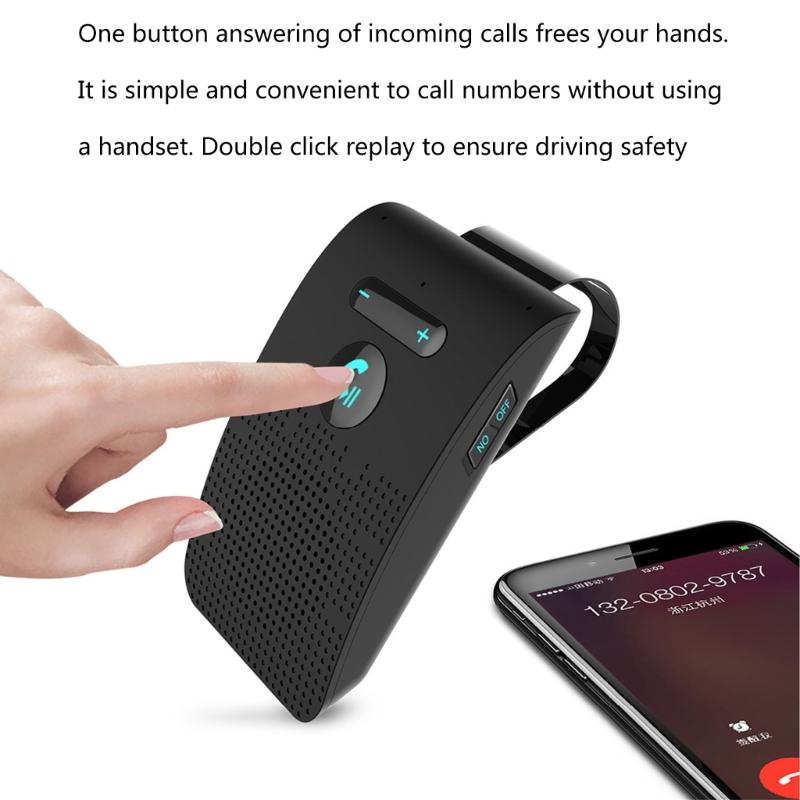 Беспроводной Bluetooth 5.0 Автомобильный комплект Handsfree Стереодинамик BT для телефона MP3 Музыкальный плеер Передатчик Поддержка Siri