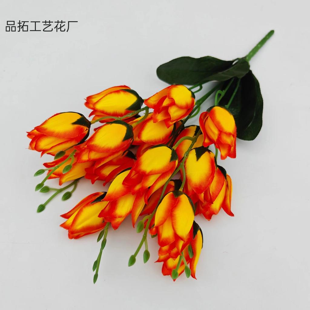 5 Веток 20 Головок Искусственные Тюльпаны из ПУ Не Выцветающие Искусственные Пластиковые Поддельные Растения тюльпанов Сделай сам Дом Сад Свадебное Украшение На Открытом ВоздухеT