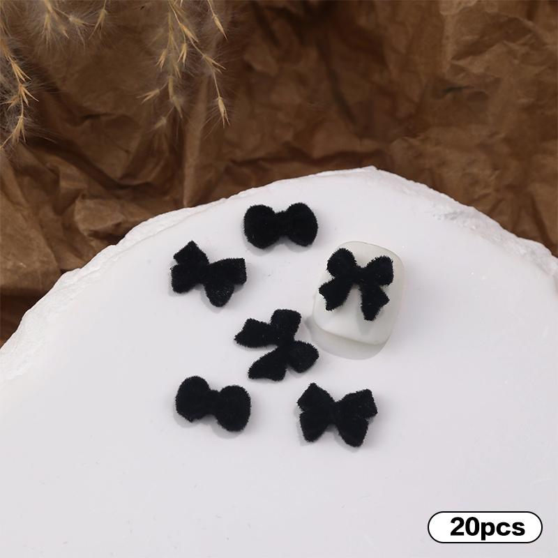 20 шт. флокированные украшения для ногтей аксессуары бант дизайн для зимнего украшения ногтей дизайн принадлежности инструмент