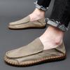 Handmade Men's Slip-Ons Leather Loafers for Casual Fashionable Comfortable Waterproof Walking Travel Suitable For All Seasons