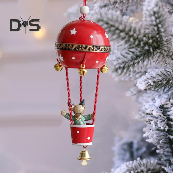 Рождественский кулон, железный воздушный шар, украшение с колокольчиком, фигурка Санта-Клауса, подвесные украшения в виде воздушного шара для рождественской елки, стола, камина